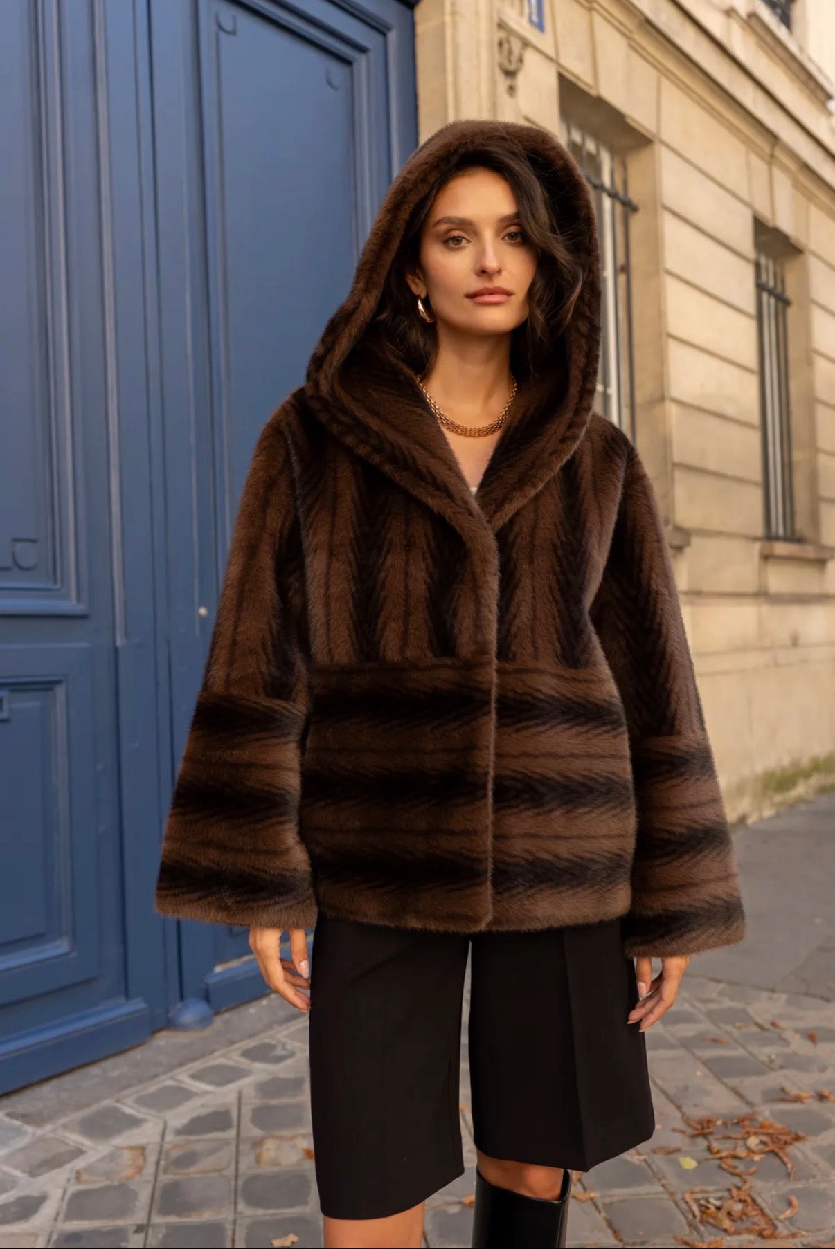 Casaco de pêlo faux fur
