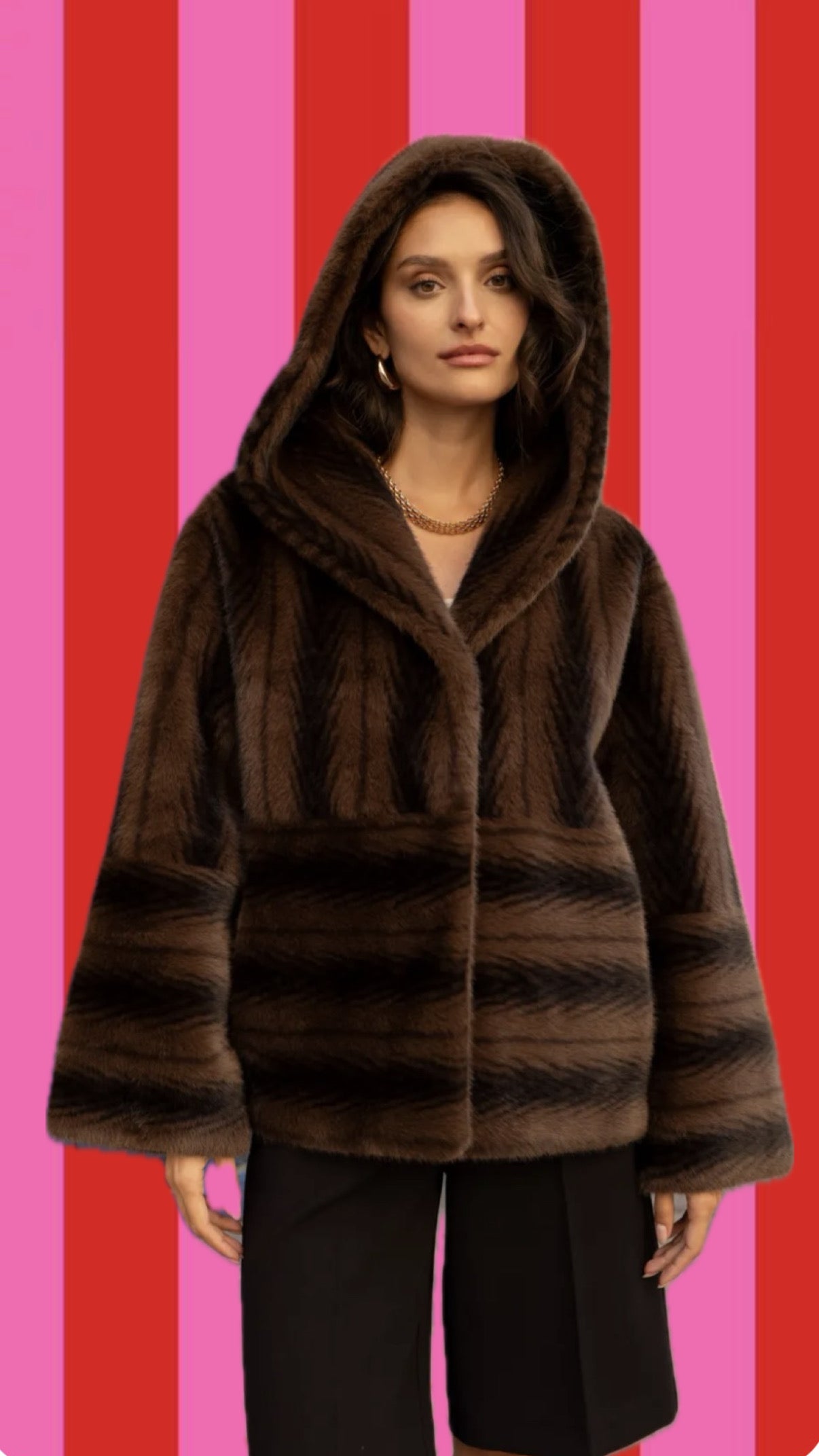 Casaco de pêlo faux fur