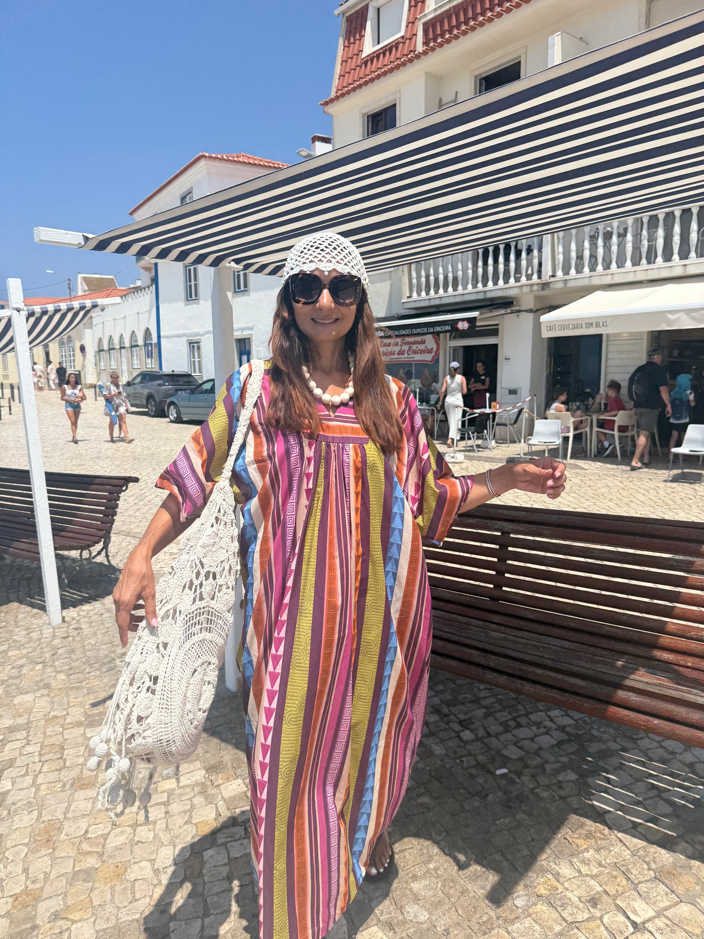 Vestido Casablanca com risca azul