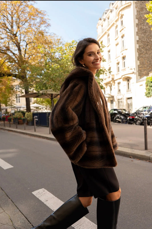 Casaco de pêlo  faux fur