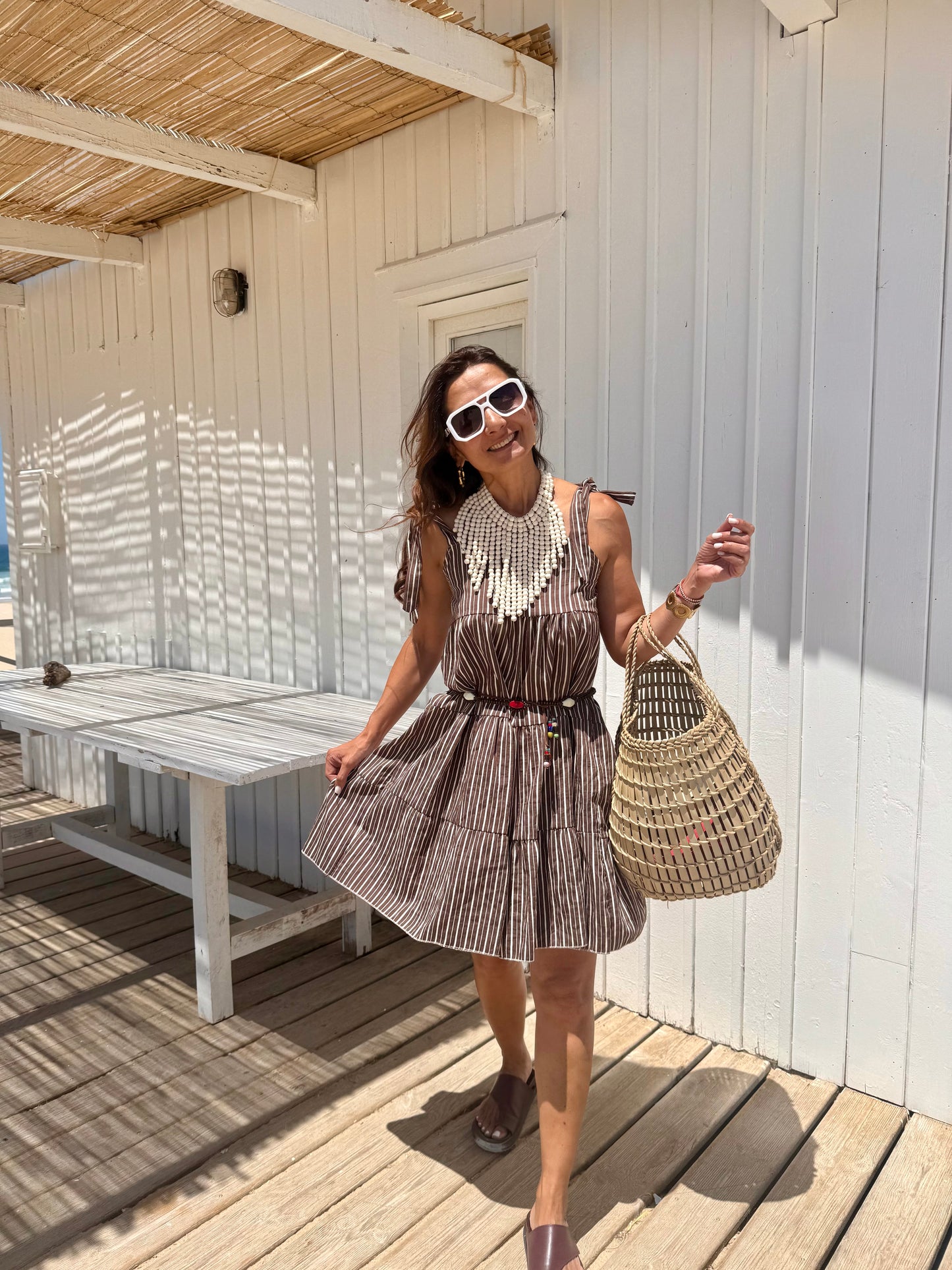 Vestido Curto Riscas