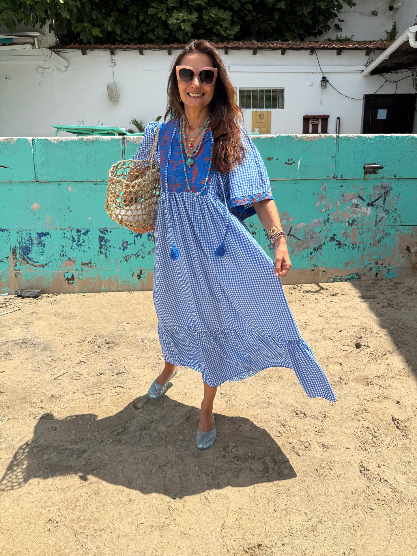Vestido Vichy azul