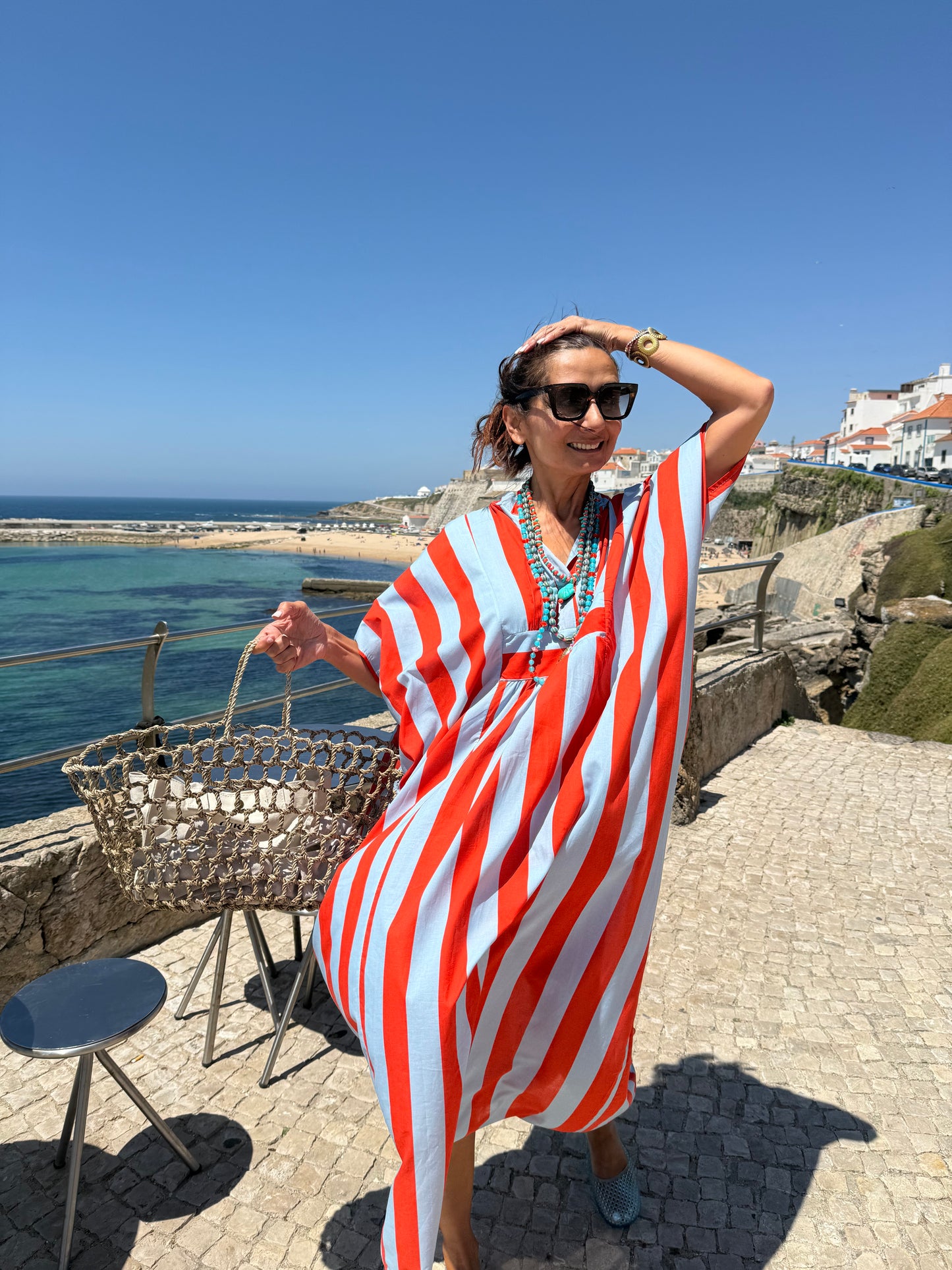 Vestido mikonos laranja (kaftan)