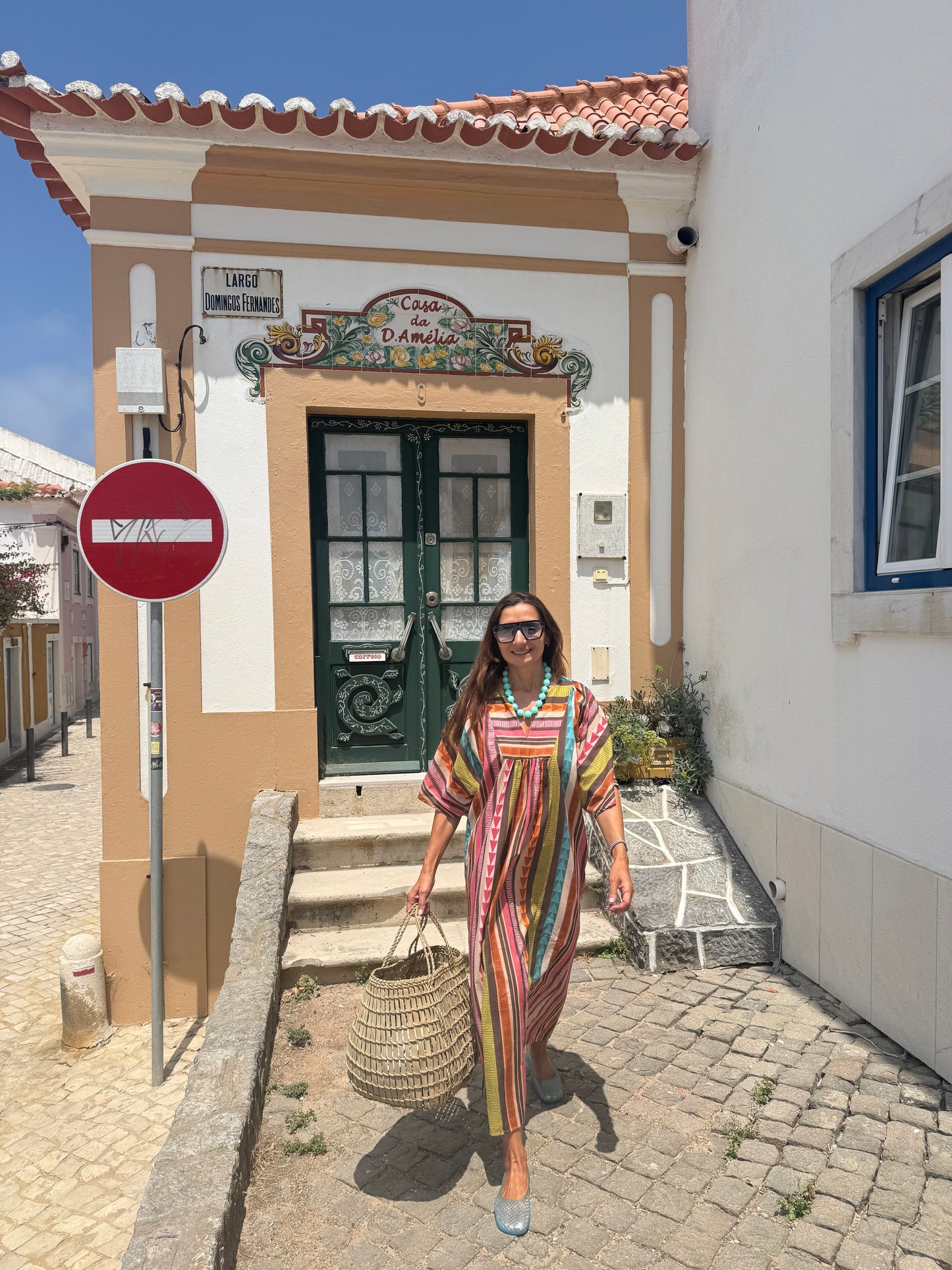 Vestido Casablanca Com risca verde