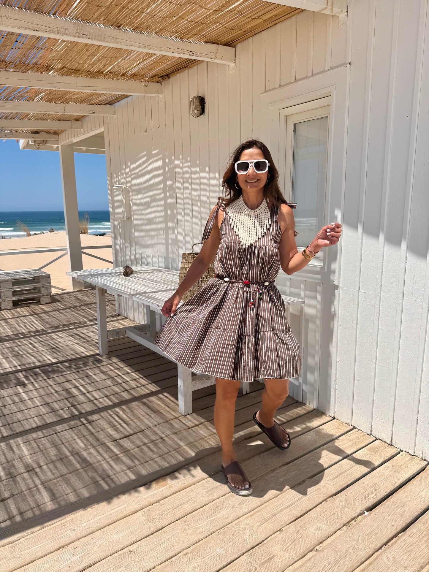 Vestido Curto Riscas
