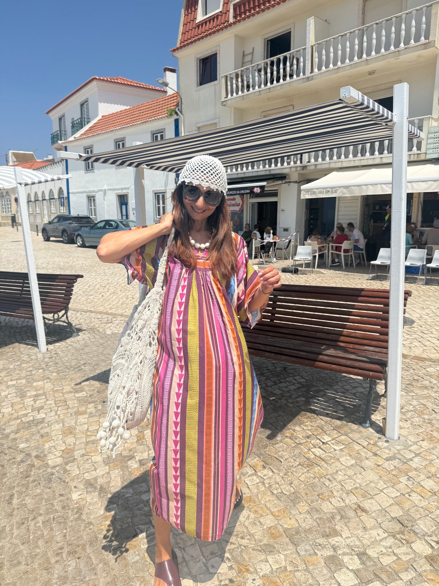 Vestido Casablanca com risca azul