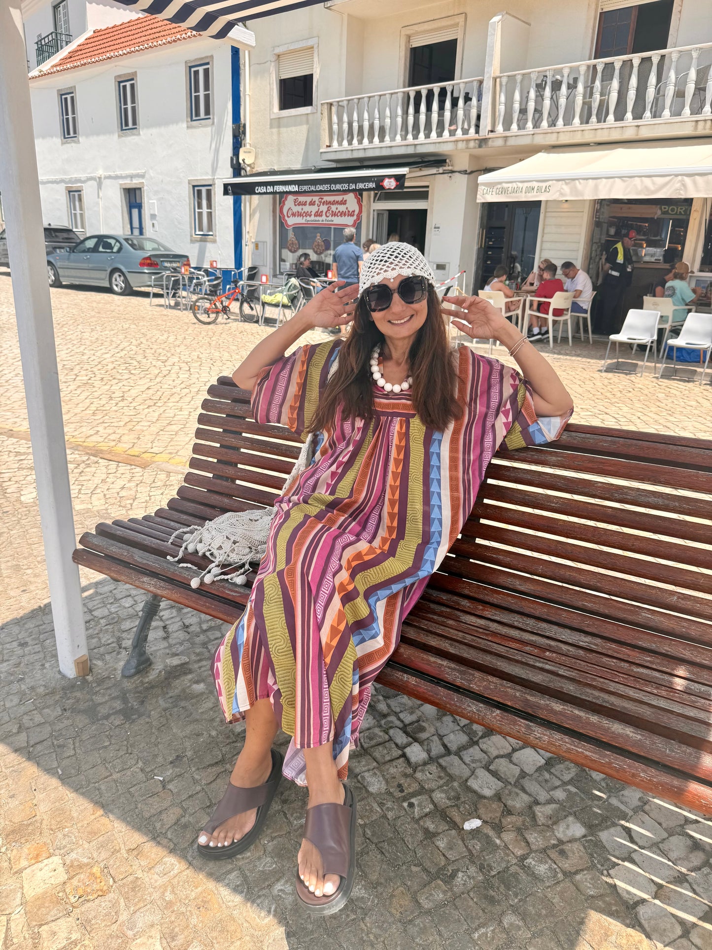 Vestido Casablanca com risca azul