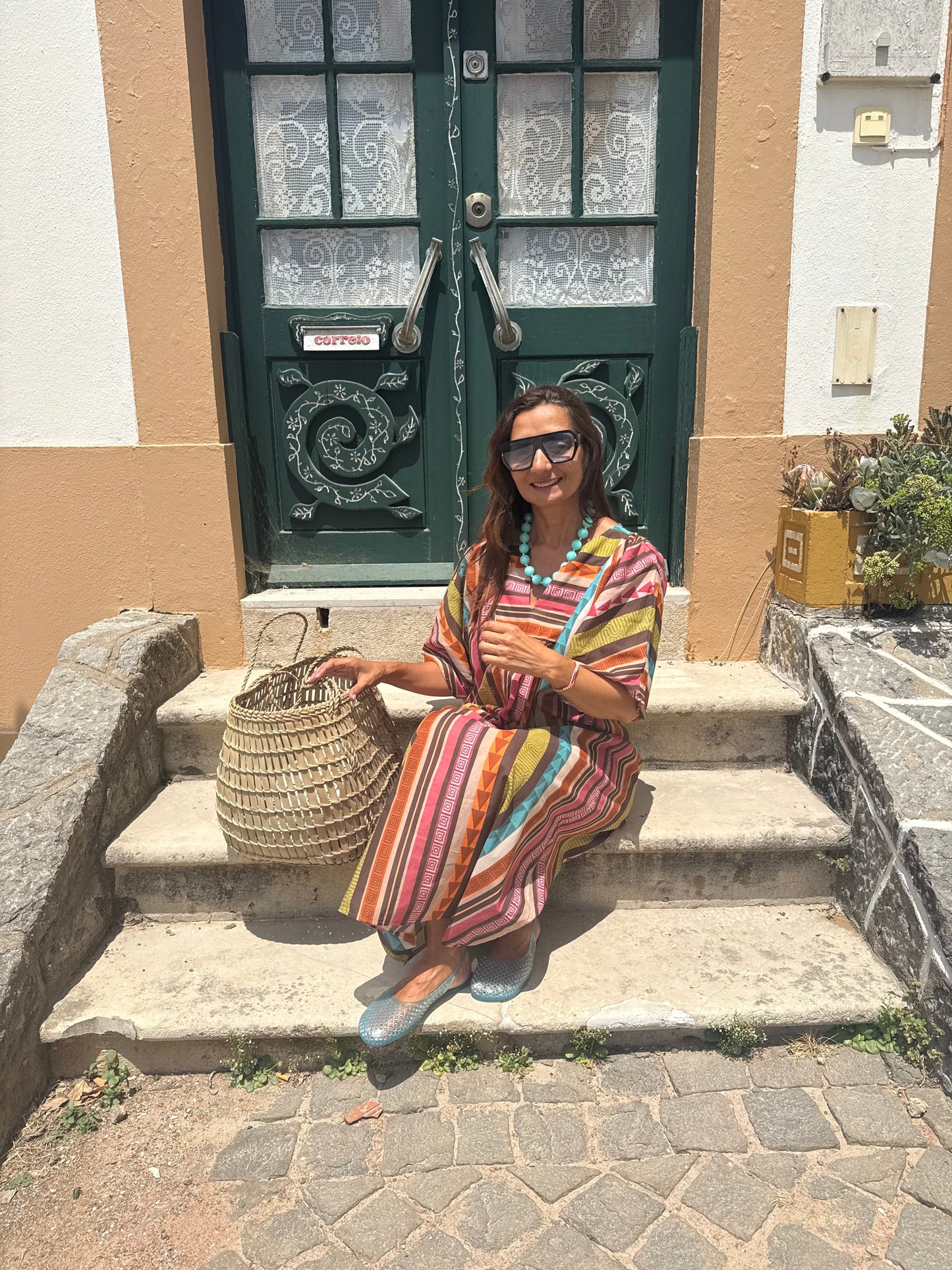 Vestido Casablanca Com risca verde