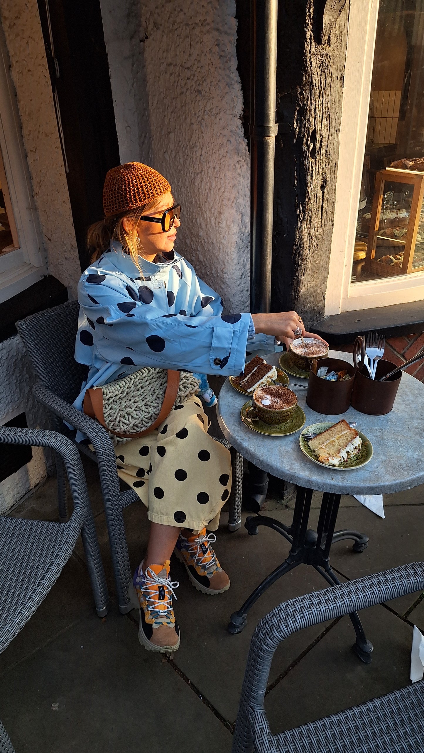 Casaco/ gabardine polka dots Azul