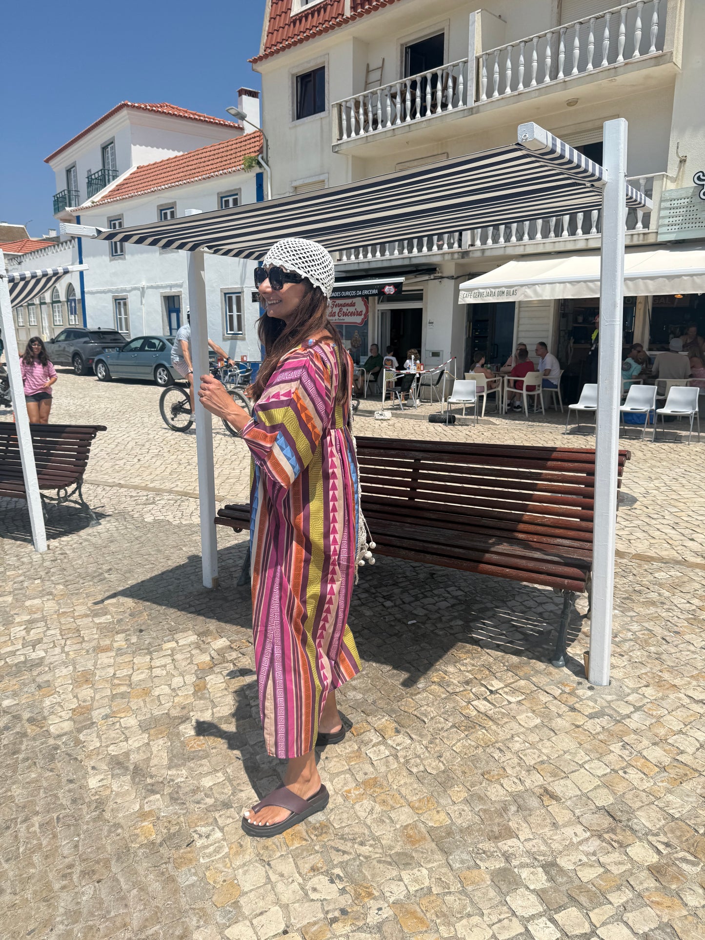 Vestido Casablanca com risca azul