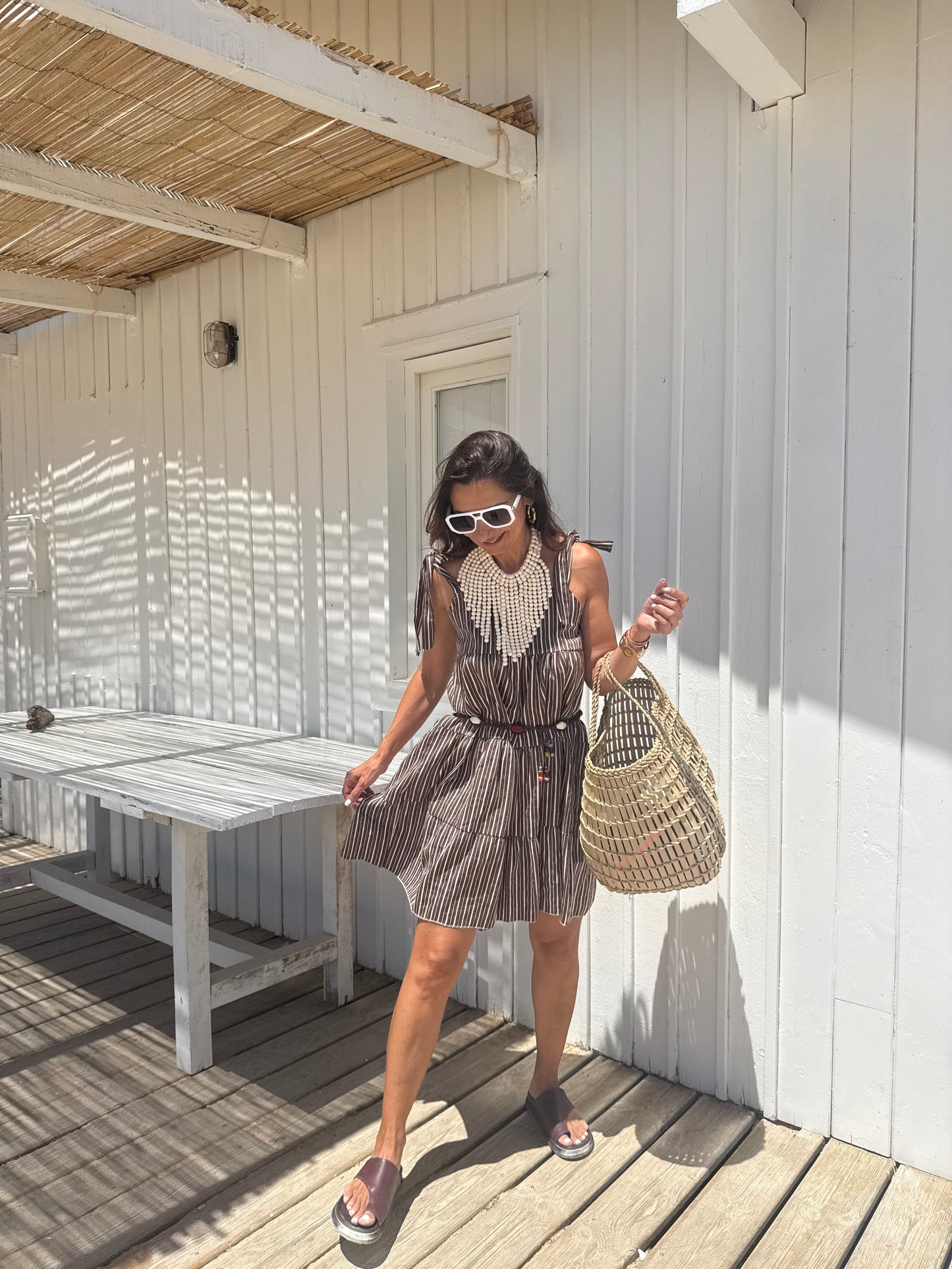 Vestido Curto Riscas