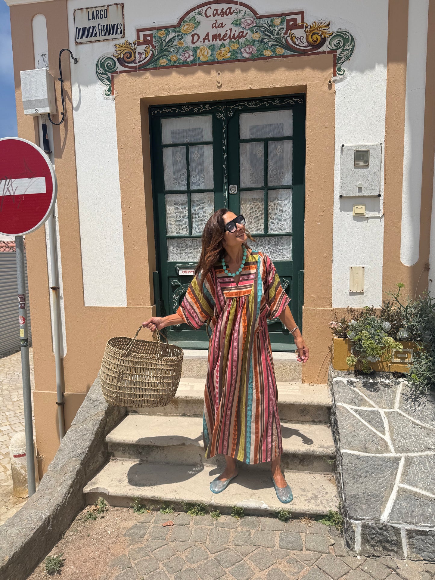 Vestido Casablanca Com risca verde