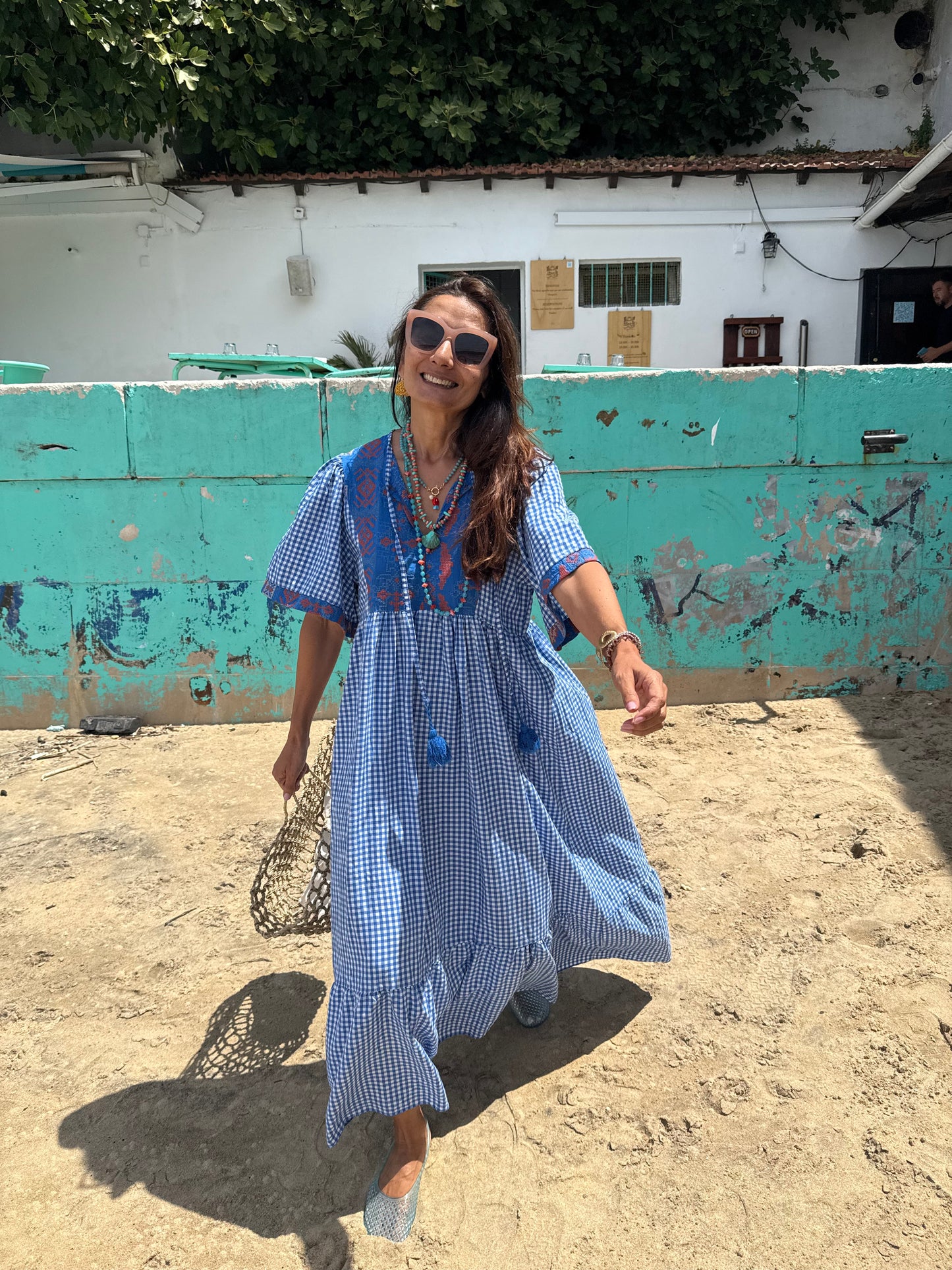 Vestido Vichy azul