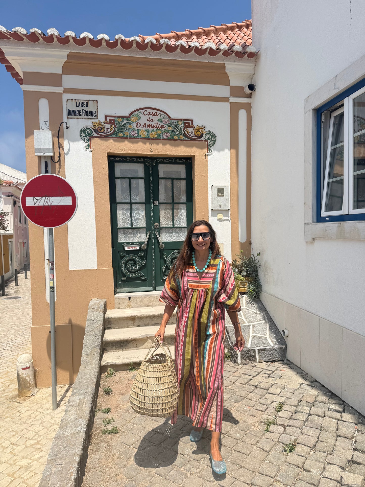 Vestido Casablanca Com risca verde