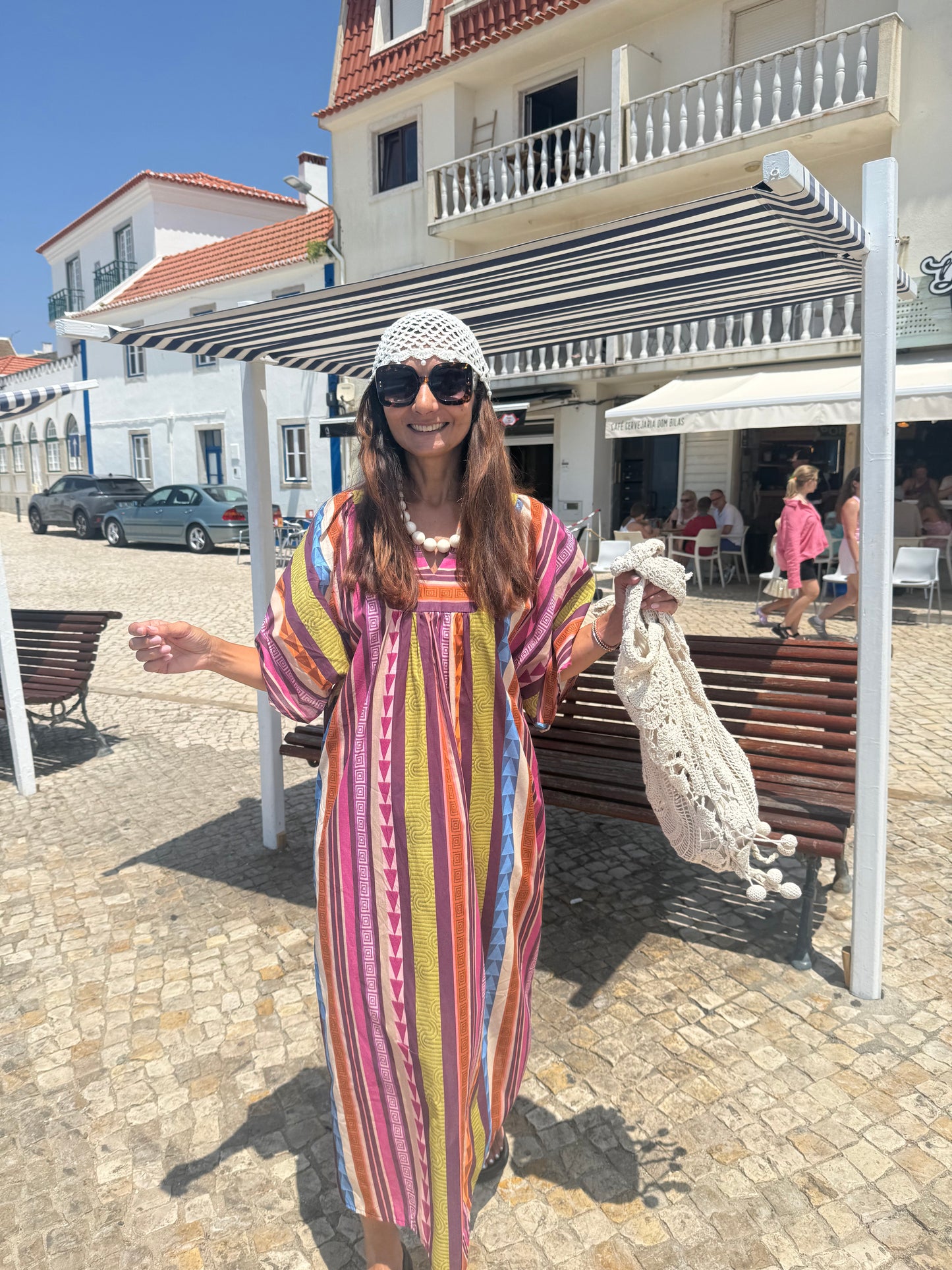 Vestido Casablanca com risca azul