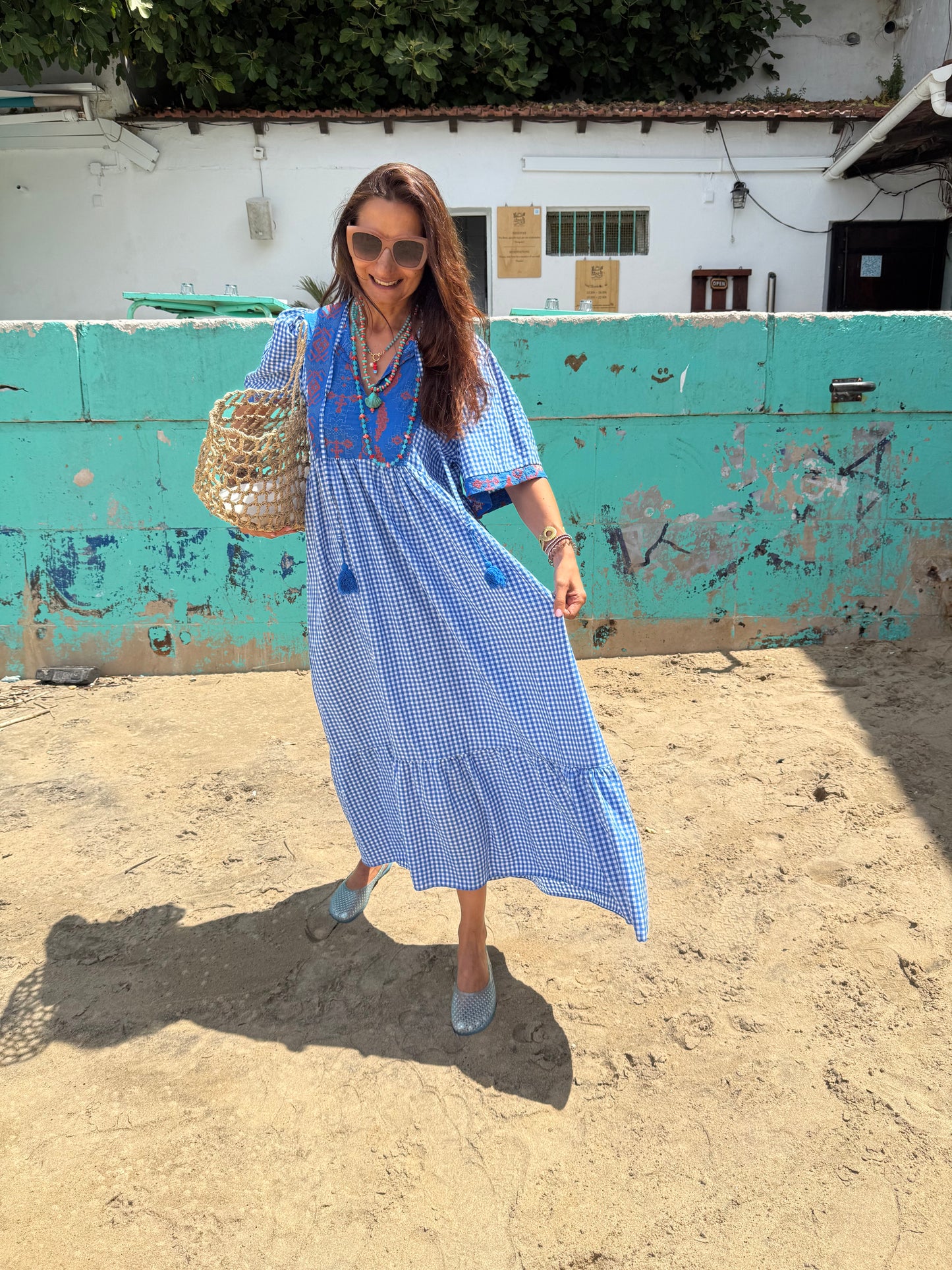 Vestido Vichy azul