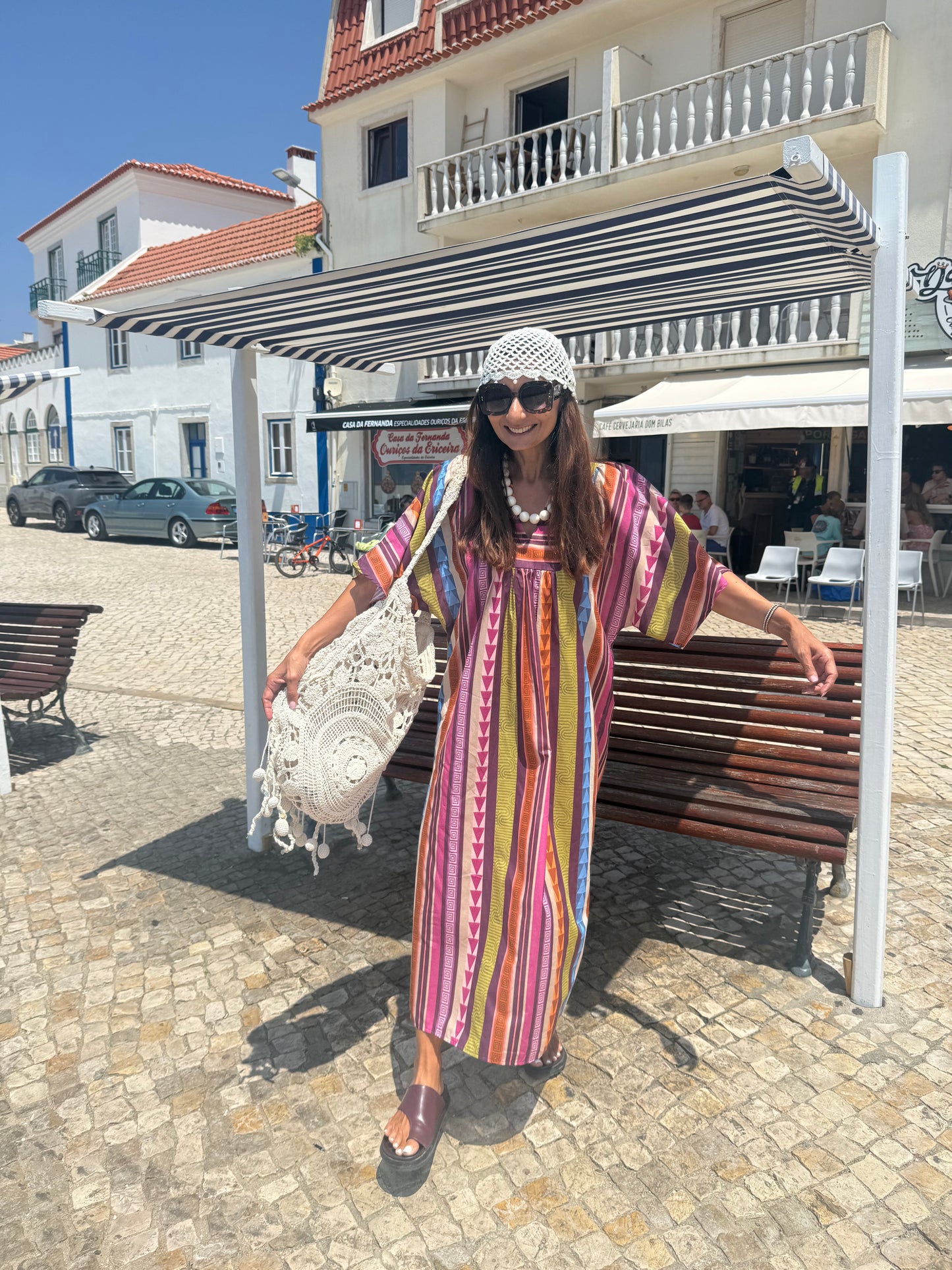 Vestido Casablanca com risca azul
