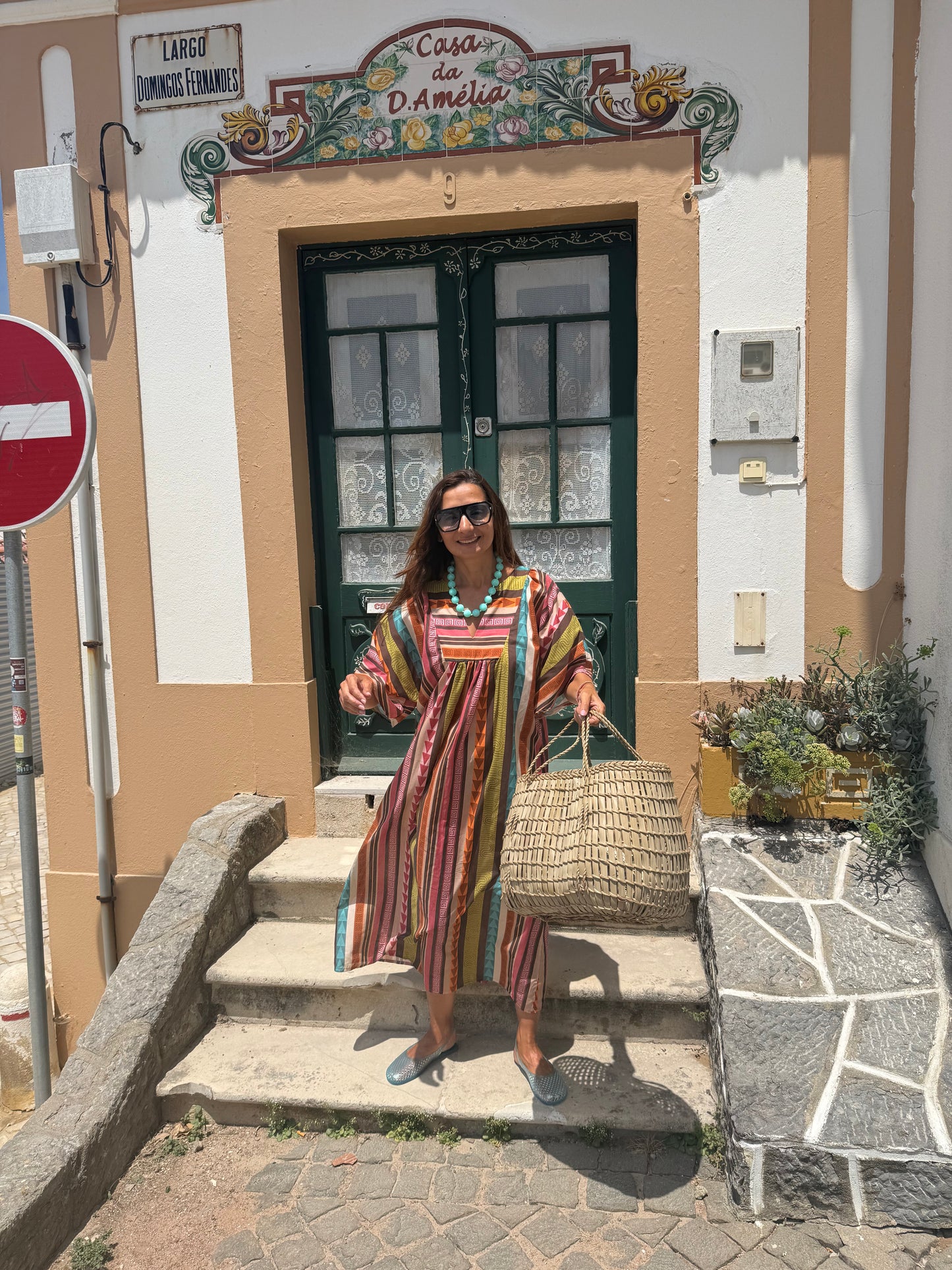 Vestido Casablanca Com risca verde