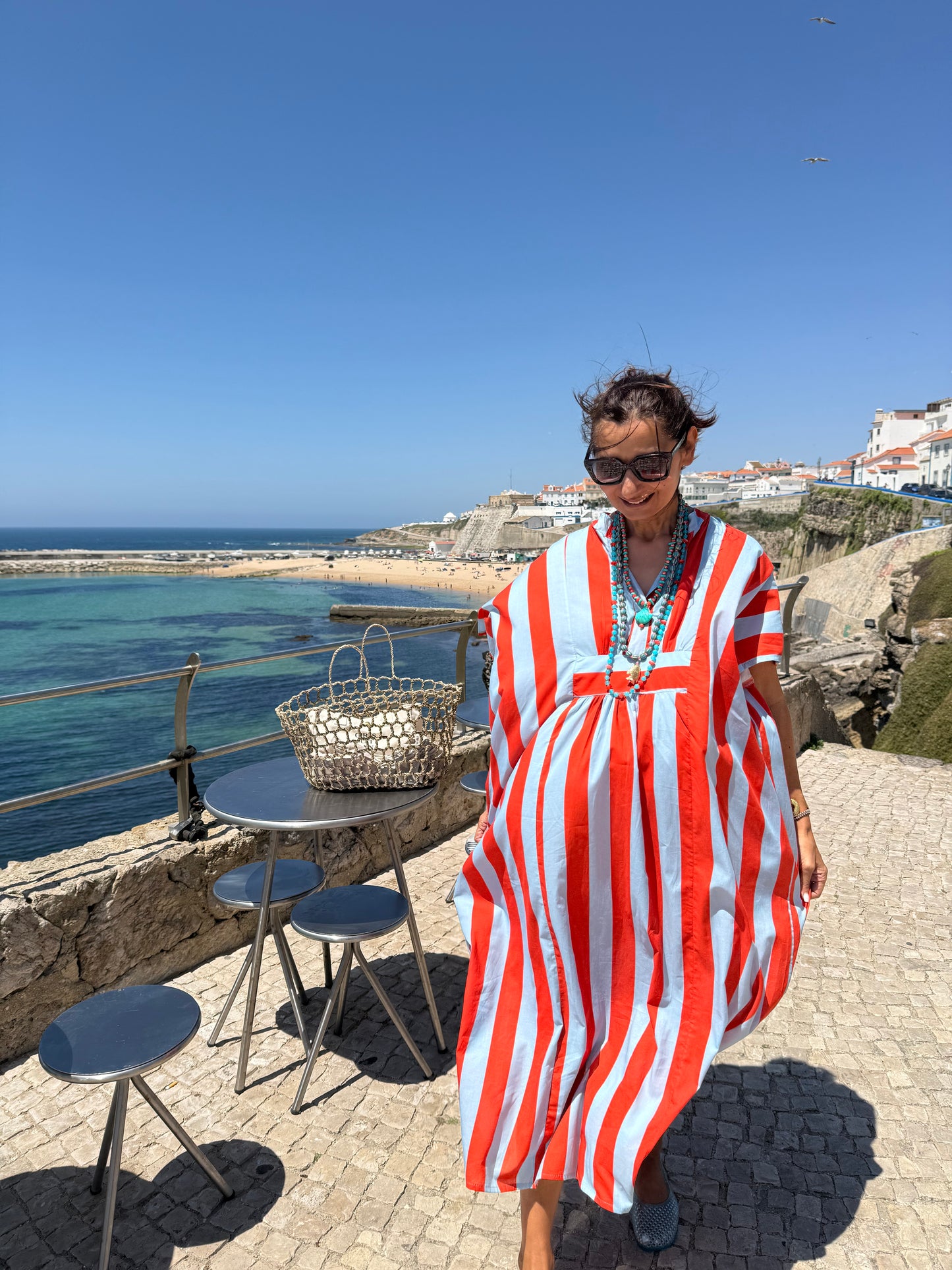 Vestido mikonos laranja (kaftan)