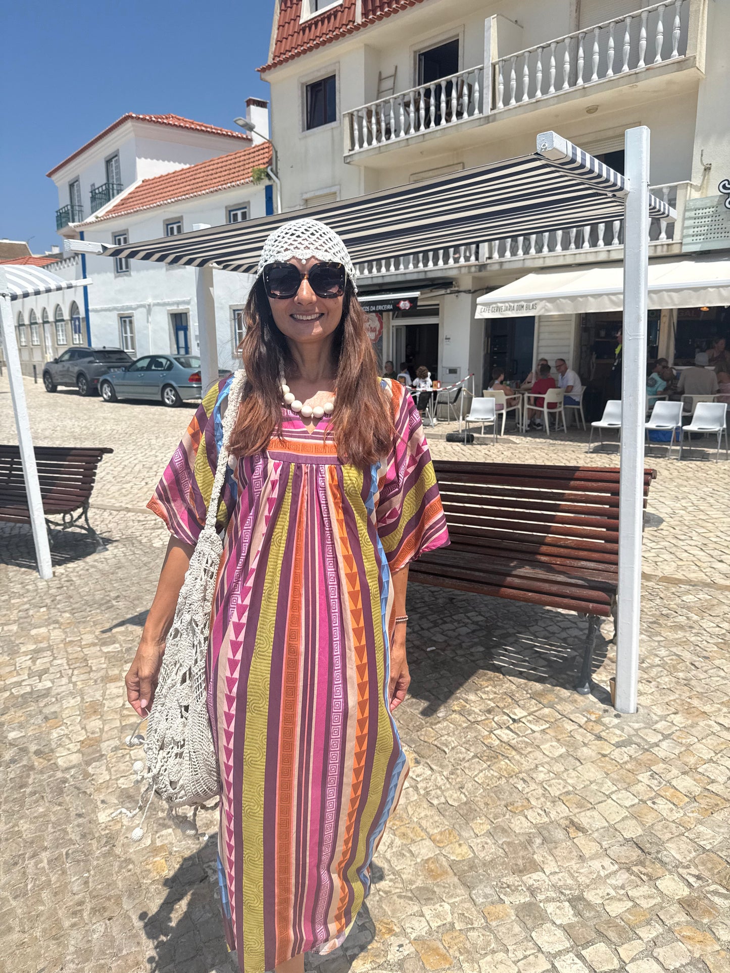 Vestido Casablanca com risca azul