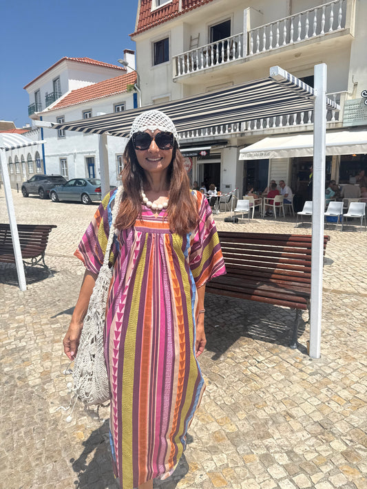 Vestido Casablanca com risca azul