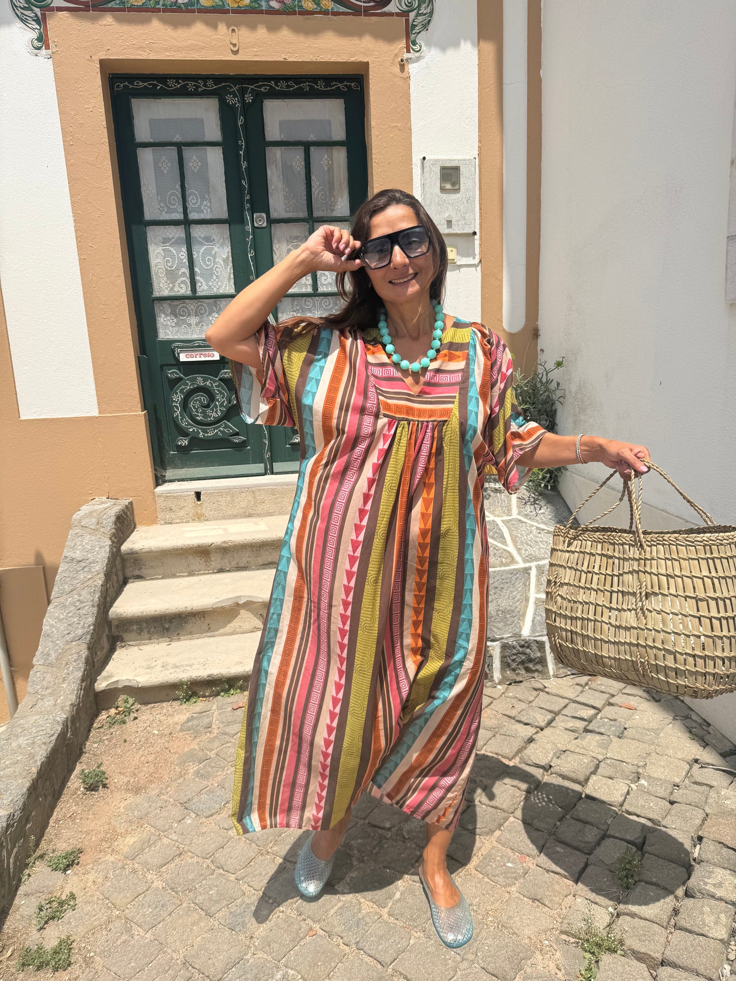 Vestido Casablanca Com risca verde