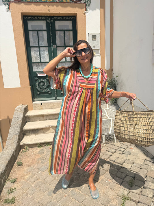 Vestido Casablanca Com risca verde