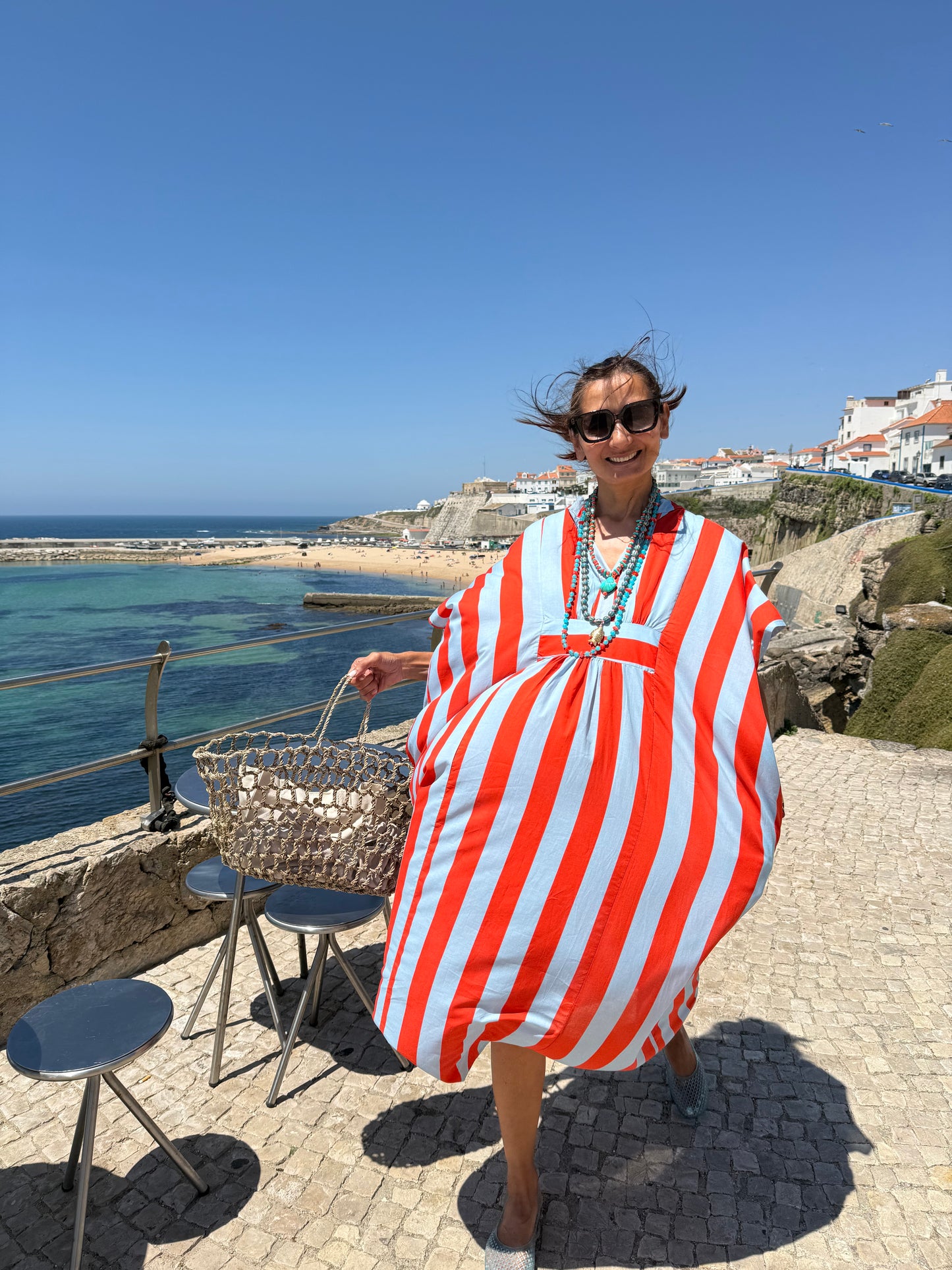 Vestido mikonos laranja (kaftan)