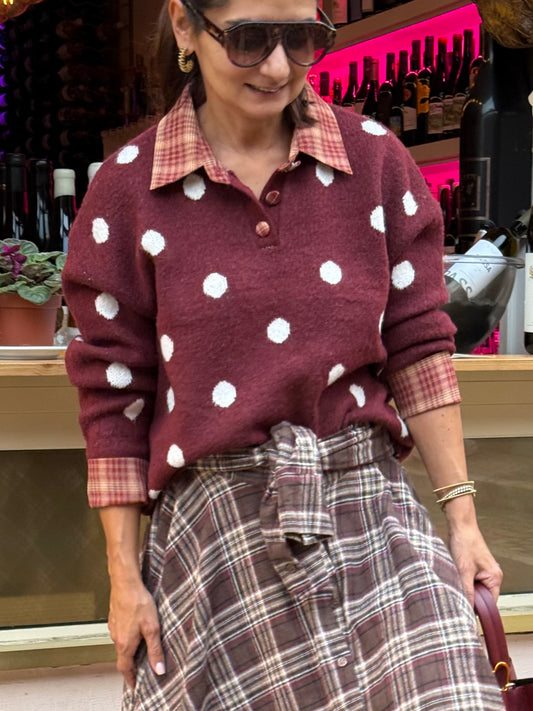 Camisola malha Bordeaux