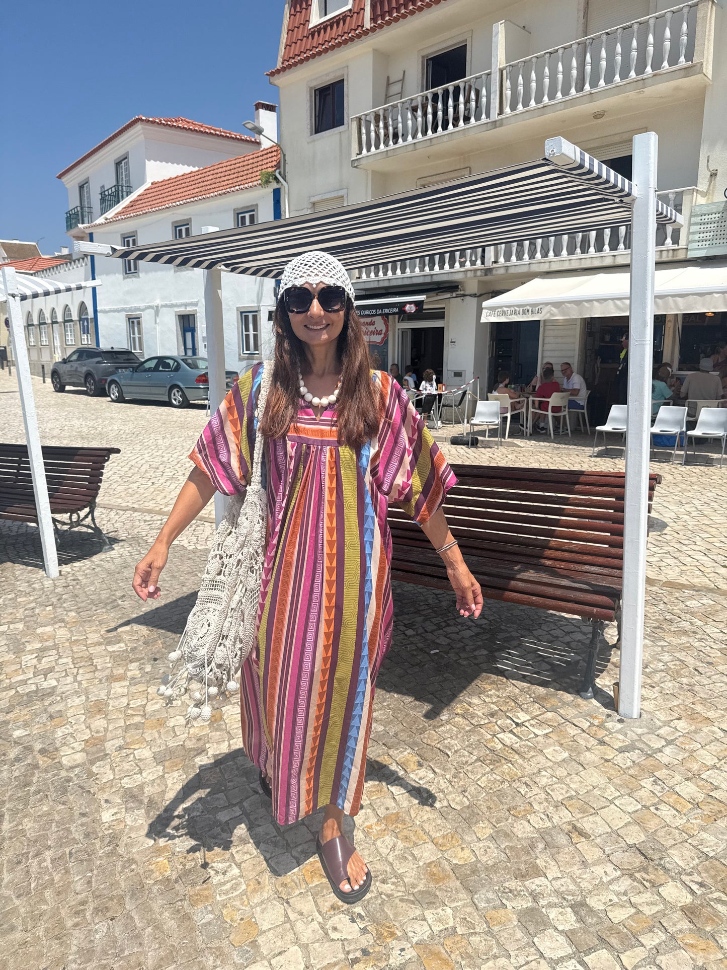 Vestido Casablanca com risca azul