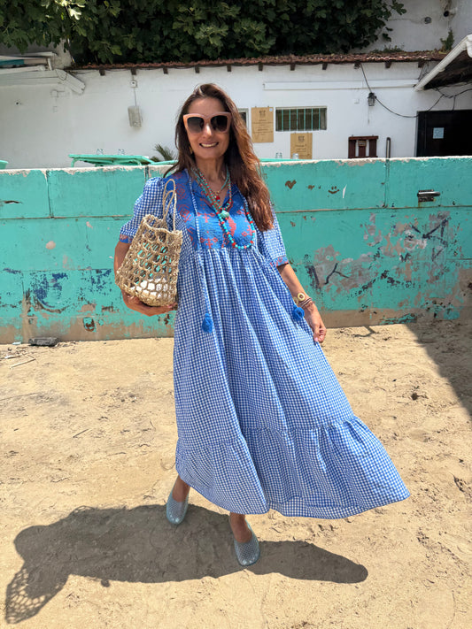 Vestido Vichy azul