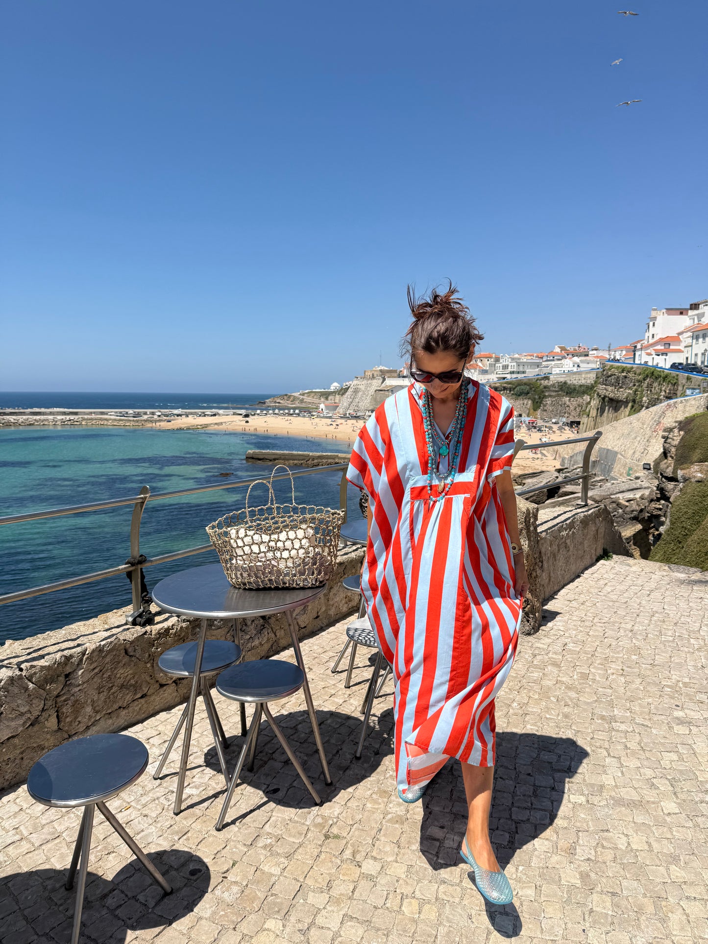 Vestido mikonos laranja (kaftan)