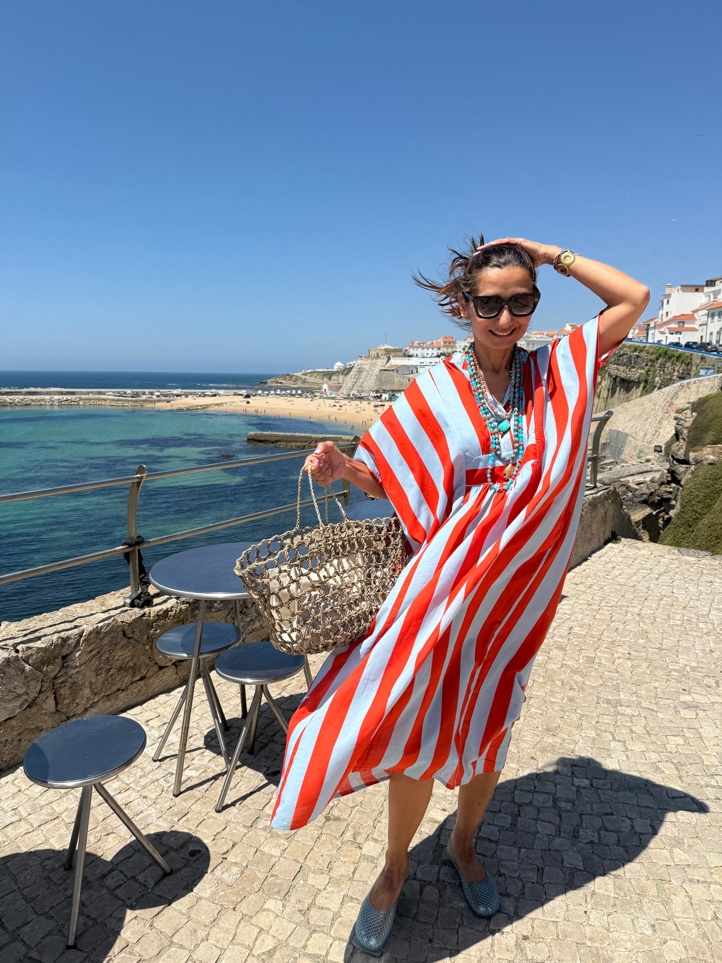 Vestido mikonos laranja (kaftan)