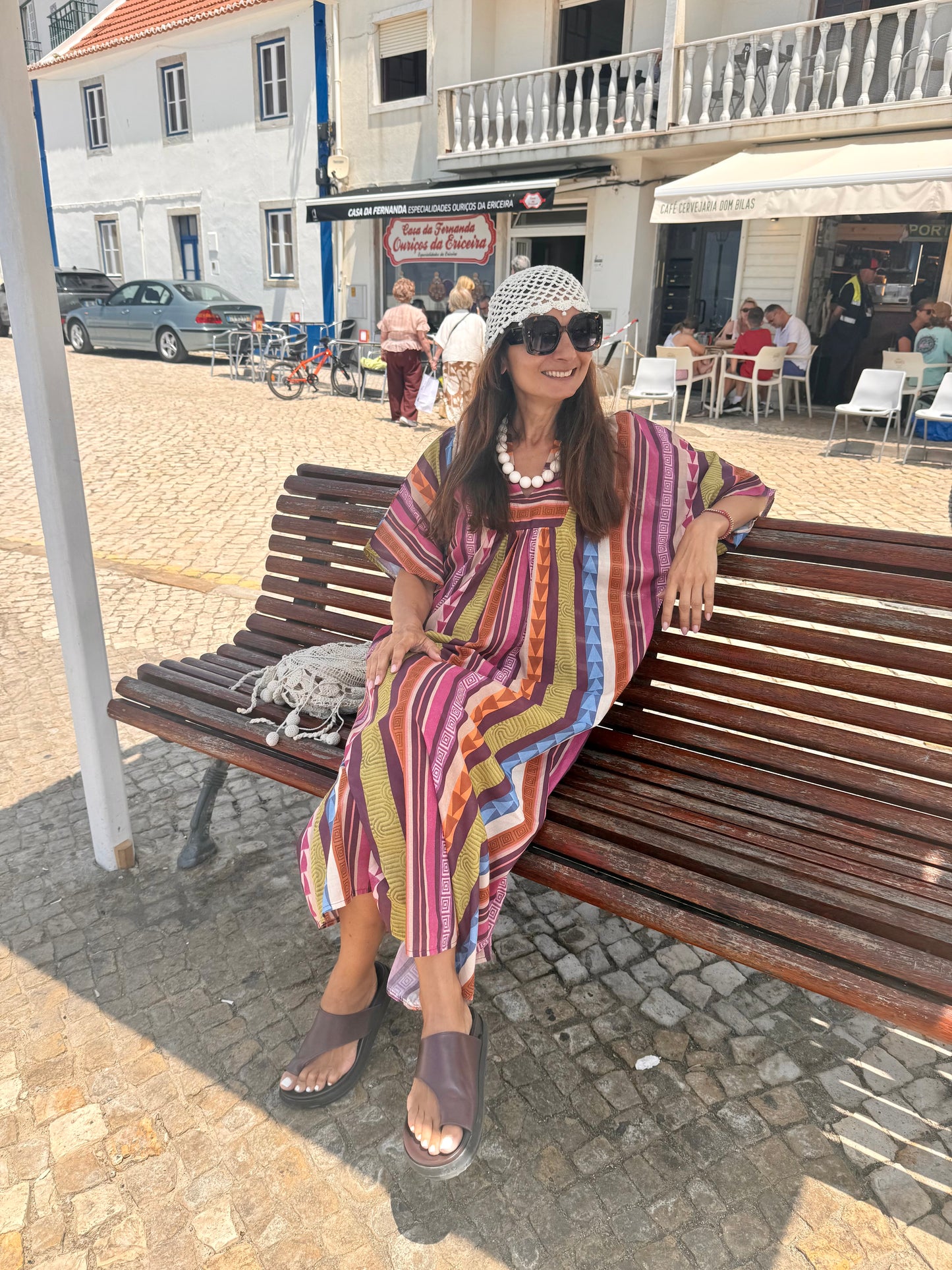 Vestido Casablanca com risca azul