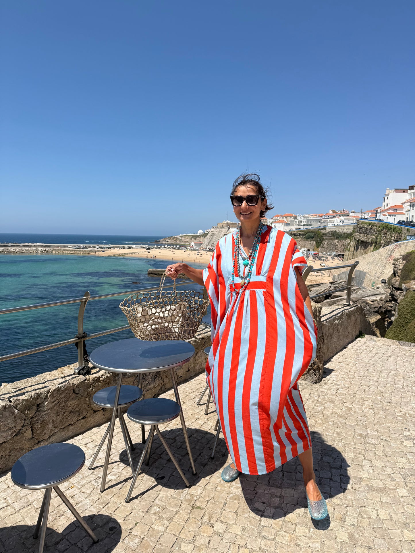 Vestido mikonos laranja (kaftan)
