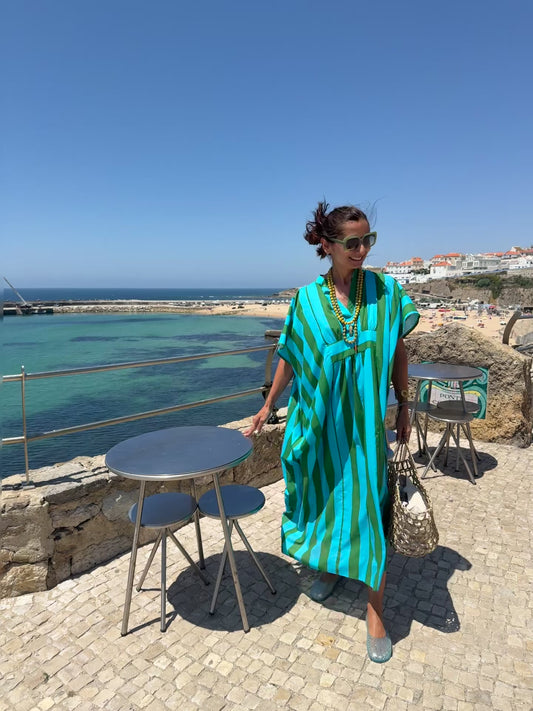 Vestido Mikonos azul (Kaftan)
